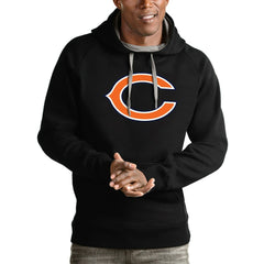 Chicago Bears Antigua Victory Pullover Hoodie - Black discount