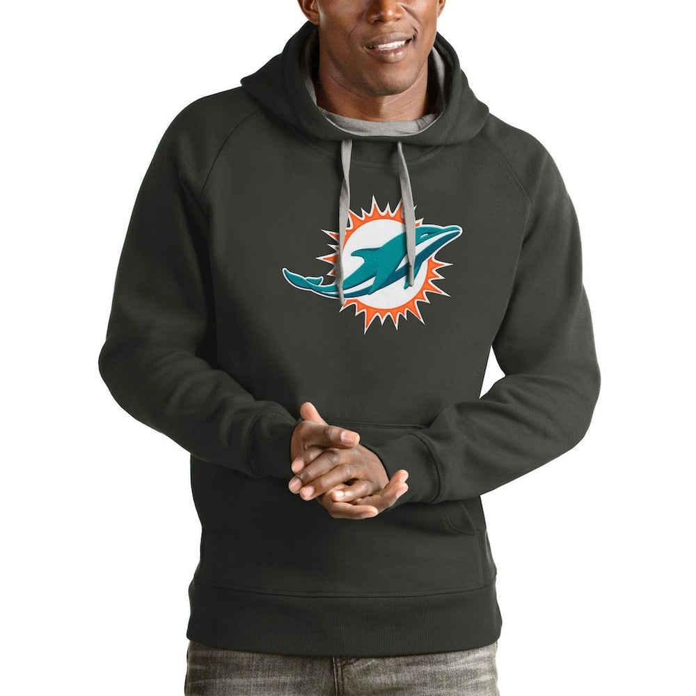 Miami Dolphins Antigua Victory Pullover Hoodie - Charcoal cheap