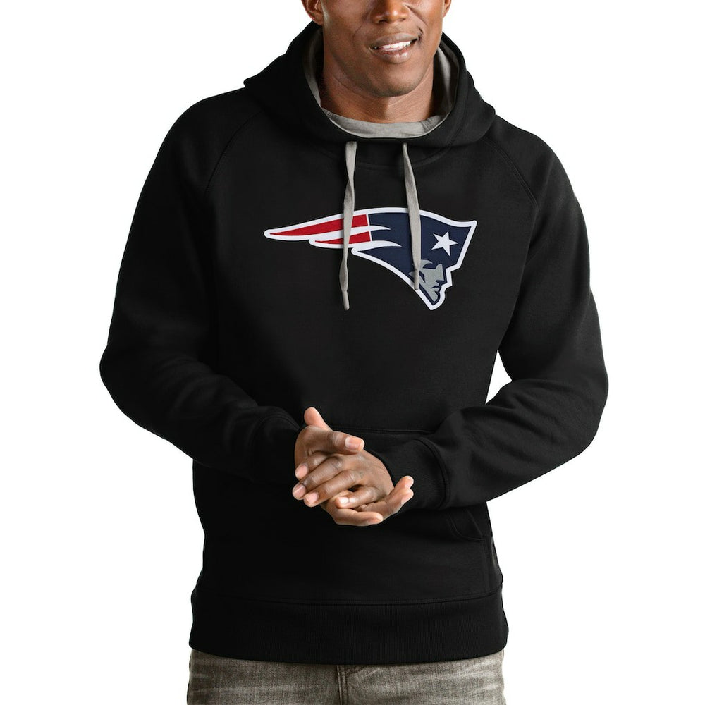 New England Patriots Antigua Victory Pullover Hoodie - Black discount