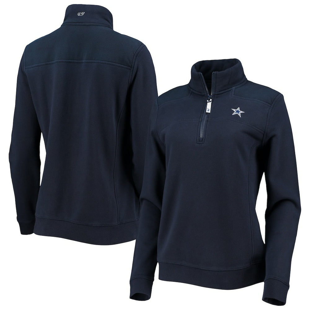 Dallas Cowboys Vineyard Vines Women's Shep Shirt Quarter-Zip Sweatshirt - Navy sale