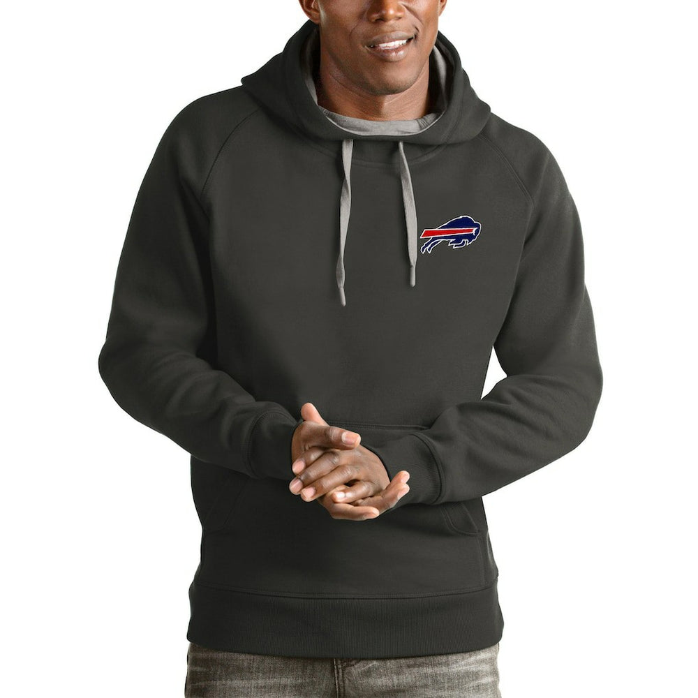 Buffalo Bills Antigua Logo Victory Pullover Hoodie - Charcoal outlet