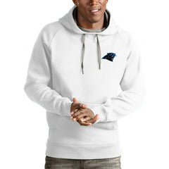 Carolina Panthers Antigua Logo Victory Pullover Hoodie - White online