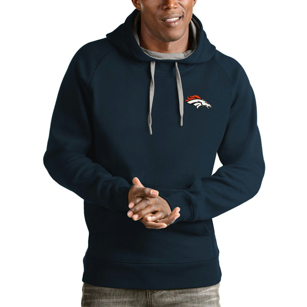 Denver Broncos Antigua Logo Victory Pullover Hoodie - Navy sale