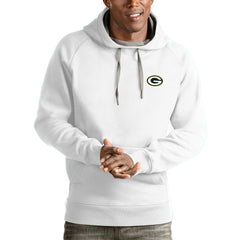 Green Bay Packers Antigua Logo Victory Pullover Hoodie - White for sale