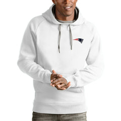 New England Patriots Antigua Logo Victory Pullover Hoodie - White cheap