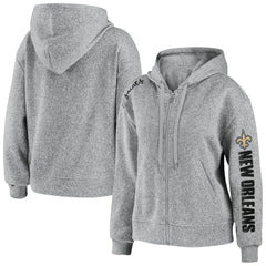 New Orleans Saints WEAR by Erin Andrews Women's Full-Zip Hoodie - Heathered Gray cheap