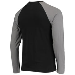 Las Vegas Raiders New Era League Raglan Throwback Long Sleeve T-Shirt - Black/Gray sale