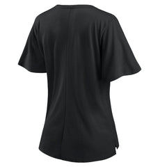 New Orleans Saints Women's Southpaw Flutter V-Neck T-Shirt - Black cheap