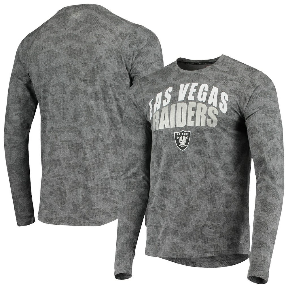 Las Vegas Raiders MSX by Michael Strahan Camo Performance Long Sleeve T-Shirt - Black outlet