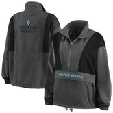 Seattle Kraken WEAR by Erin Andrews Women's Popover Packable Half-Zip Jacket Charcoal