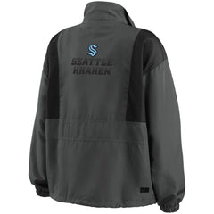 Seattle Kraken WEAR by Erin Andrews Women's Popover Packable Half-Zip Jacket Charcoal