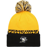 Pittsburgh Penguins adidas COLD.RDY Cuffed Knit Hat with Pom Yellow/Black