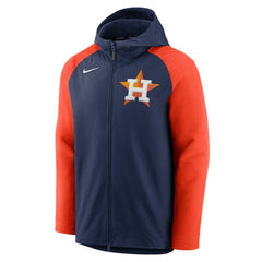 Houston Astros Authentic Collection Performance Raglan Full-Zip Hoodie - Navy/Orange | Nike