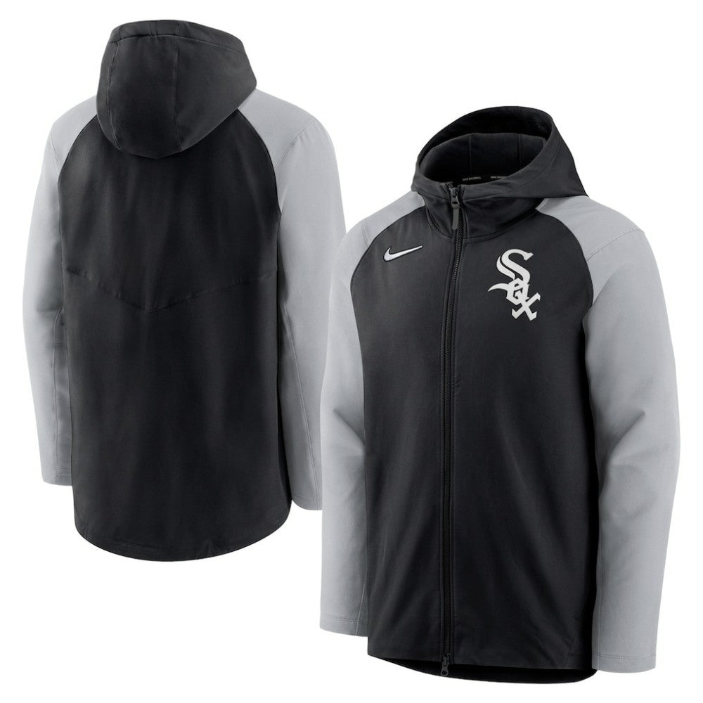 Chicago White Sox Authentic Collection Performance Raglan Full-Zip Hoodie - Black/Gray | Nike