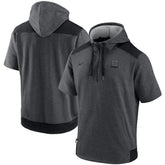 Athletics Authentic Collection Dry Flux Performance Quarter-Zip Short Sleeve Hoodie - Heathered Charcoal/Black | Nike