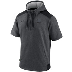 Athletics Authentic Collection Dry Flux Performance Quarter-Zip Short Sleeve Hoodie - Heathered Charcoal/Black | Nike