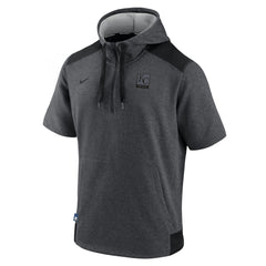 Kansas City Royals Authentic Collection Dry Flux Performance Quarter-Zip Short Sleeve Hoodie - Heathered Charcoal/Black | Nike