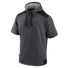 St. Louis Cardinals Authentic Collection Dry Flux Performance Quarter-Zip Short Sleeve Hoodie - Heathered Charcoal/Black | Nike