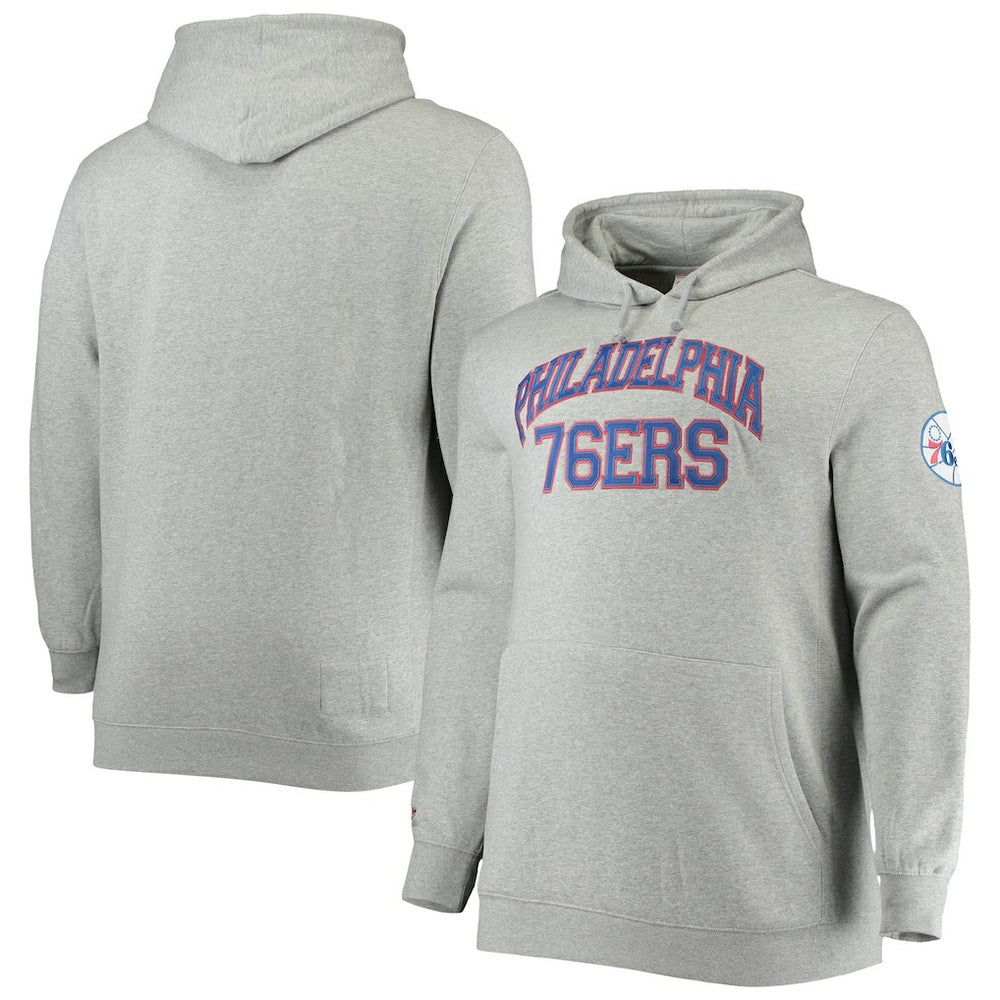 Philadelphia 76ers Hardwood Classics Big & Tall Throwback Pullover Hoodie - Heathered Gray | Mitchell & Ness discount