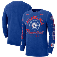 Philadelphia 76ers Courtside Retro Elevated Long Sleeve T-Shirt - Royal | Nike sale