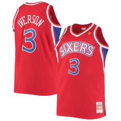 Allen Iverson Philadelphia 76ers 1996/97 Big & Tall Hardwood Classics Swingman Jersey - Red | Mitchell & Ness discount