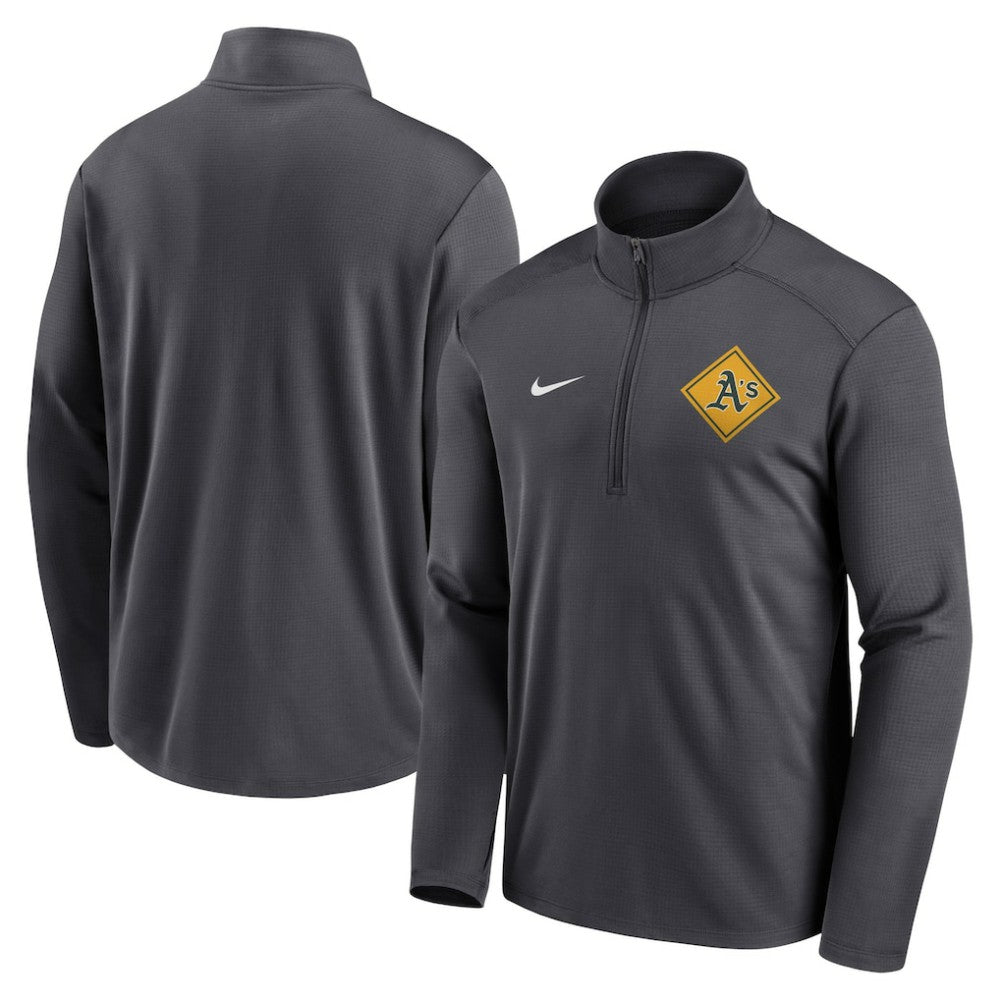 Athletics Diamond Icon Pacer Performance Quarter-Zip Windbreaker Top - Anthracite | Nike