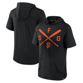 San Francisco Giants Iconic Rebel Short Sleeve Hooded Top - Black