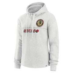 Chicago Blackhawks Fanatics Women's True Classics Legacy Quarter-Zip Hoodie Ash