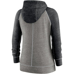 Chicago White Sox Women's Split Wordmark Gym Vintage Raglan Lightweight Full-Zip Hoodie - Heather Charcoal/Heather Black | Nike