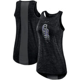 Colorado Rockies Women's Logo Fade High Neck Performance Tank Top - Black | Nike