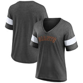 San Francisco Giants Women's Wordmark V-Neck Tri-Blend T-Shirt - Heathered Charcoal