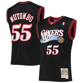 Dikembe Mutombo Philadelphia 76ers Hardwood Classics Swingman Jersey - Black | Mitchell & Ness on sale