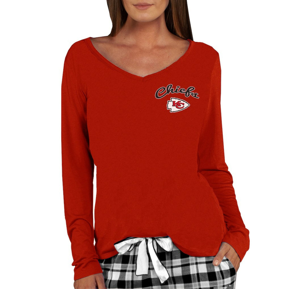 Kansas City Chiefs Concepts Sport Women's Marathon Knit Long Sleeve Lightweight V-Neck Lounge Top - Red on sale