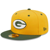 Green Bay Packers New Era Flipside 2Tone 59FIFTY Fitted Hat - Gold/Green outlet