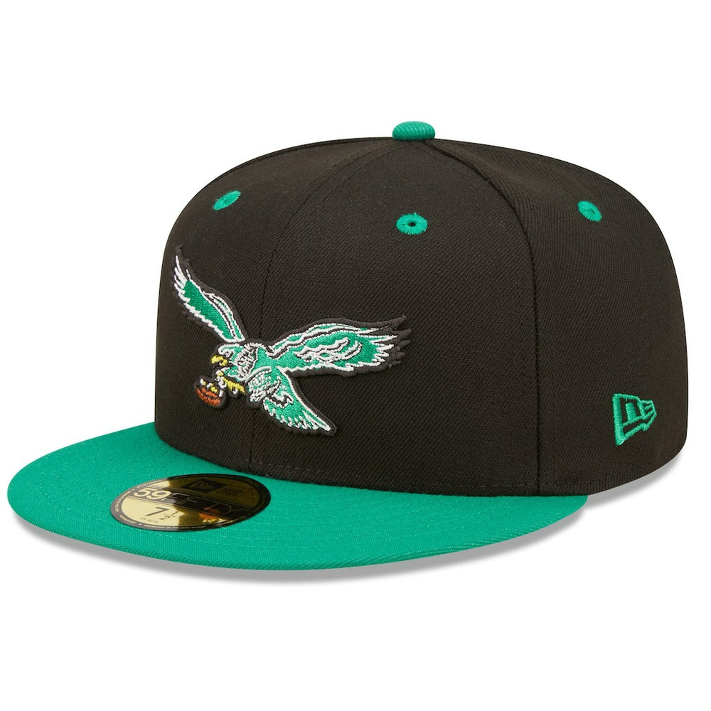 Philadelphia Eagles New Era Flipside 2Tone 59FIFTY Fitted Hat - Black/ for sale