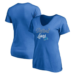 Detroit Lions Women's Long Stride V-Neck T-Shirt - Blue cheap