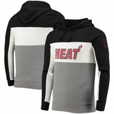 Miami Heat Junk Food Wordmark Colorblock Fleece Pullover Hoodie - Black/White outlet