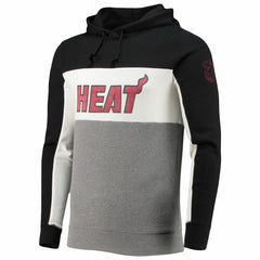 Miami Heat Junk Food Wordmark Colorblock Fleece Pullover Hoodie - Black/White outlet