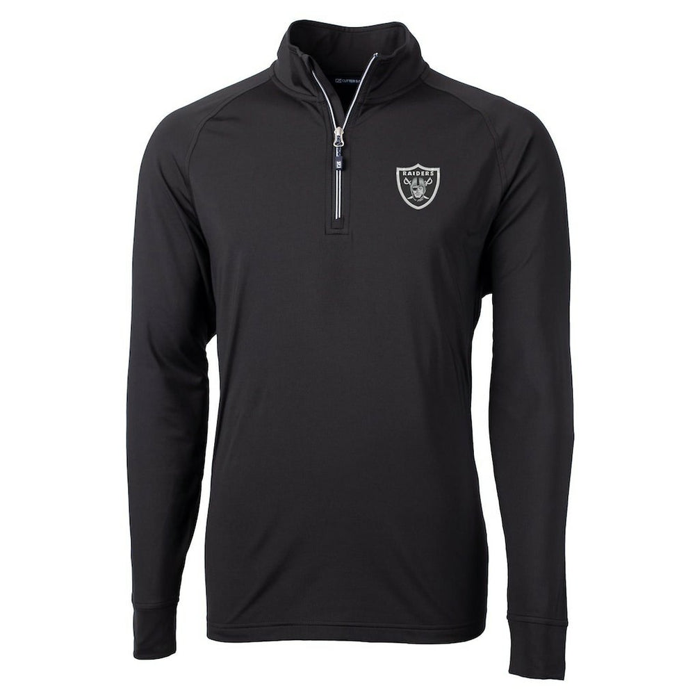 Las Vegas Raiders Cutter & Buck Adapt Eco Knit Quarter-Zip Pullover Jacket - Black outlet