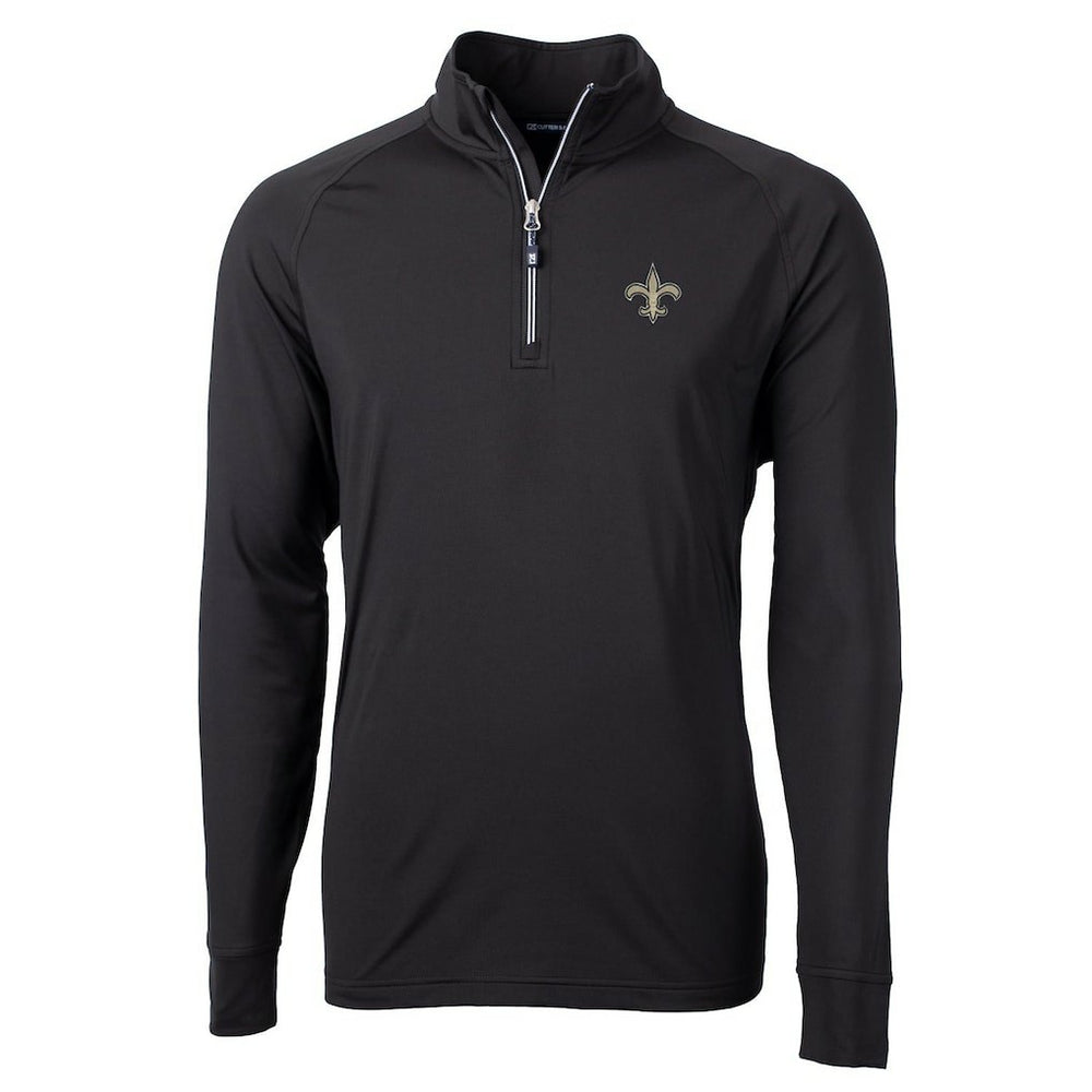 New Orleans Saints Cutter & Buck Adapt Eco Knit Quarter-Zip Pullover Jacket - Black outlet