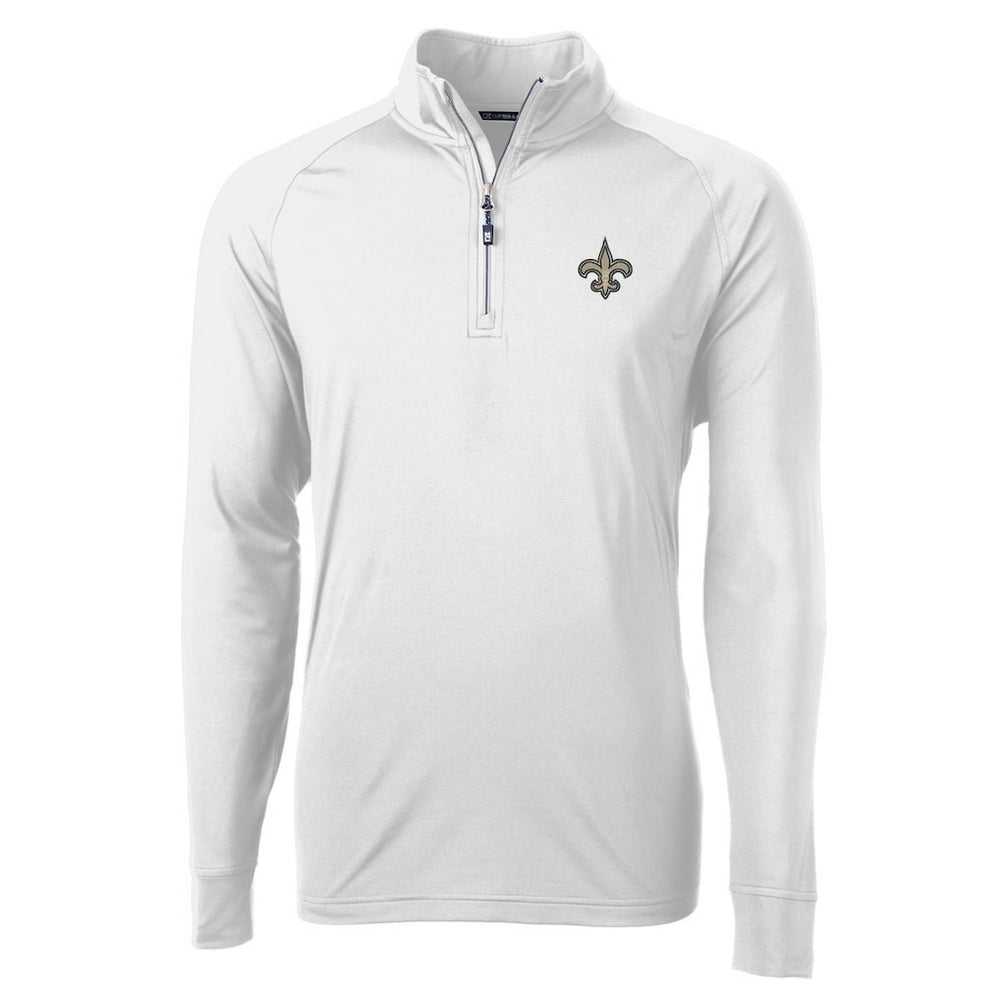 New Orleans Saints Cutter & Buck Adapt Eco Knit Quarter-Zip Pullover Jacket - White discount