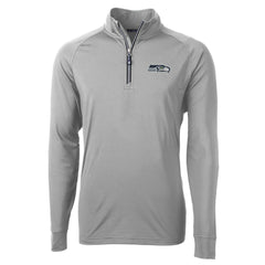 Seattle Seahawks Cutter & Buck Adapt Eco Knit Quarter-Zip Pullover Jacket - Gray on sale