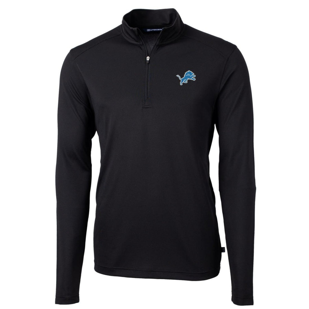 Detroit Lions Cutter & Buck Virtue Eco Pique Recycled Quarter-Zip Pullover Jacket - Black sale