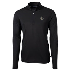 New Orleans Saints Cutter & Buck Virtue Eco Pique Recycled Quarter-Zip Pullover Jacket - Black online