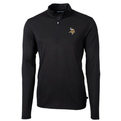 Minnesota Vikings Cutter & Buck Virtue Eco Pique Recycled Quarter-Zip Pullover Jacket - Black online