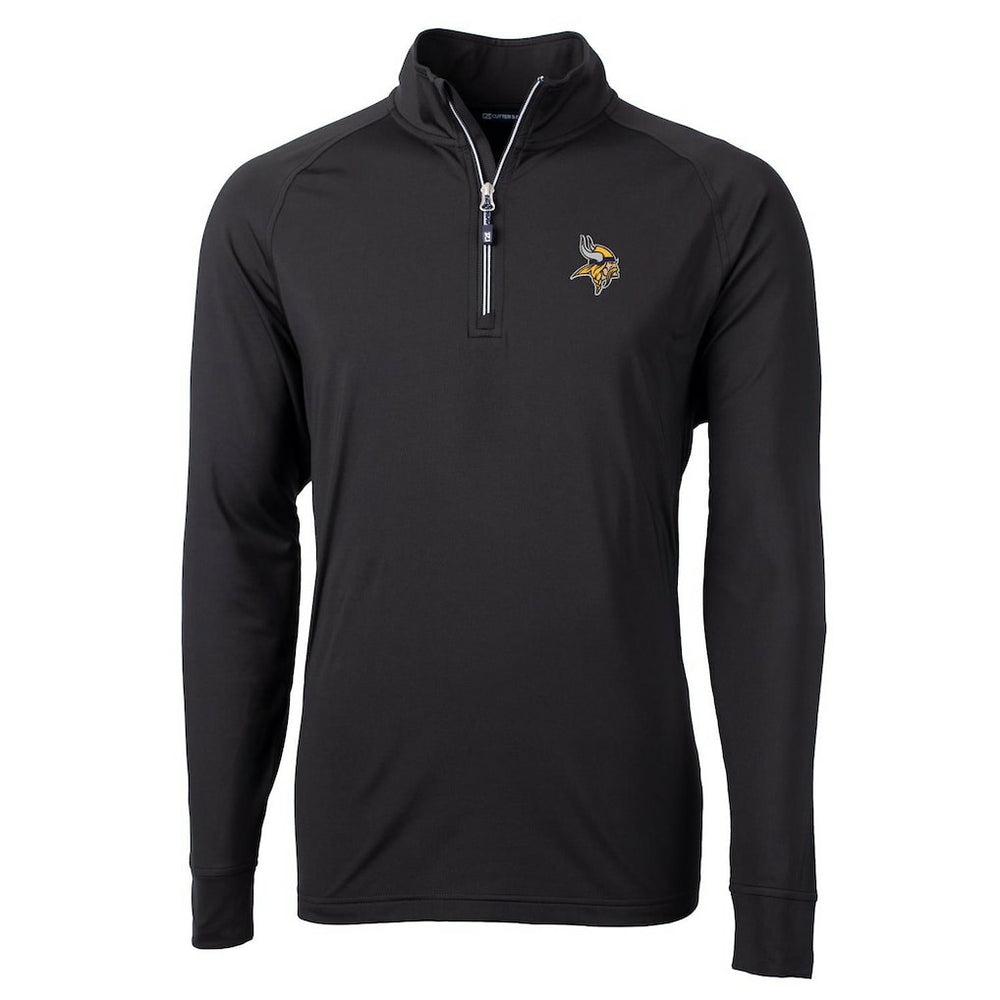 Minnesota Vikings Cutter & Buck Big & Tall Adapt Eco Knit Quarter-Zip Pullover Jacket - Black cheap