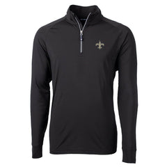 New Orleans Saints Cutter & Buck Big & Tall Adapt Eco Knit Quarter-Zip Pullover Jacket - Black on sale