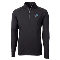 Detroit Lions Cutter & Buck Big & Tall Adapt Eco Knit Quarter-Zip Pullover Jacket - Black for sale