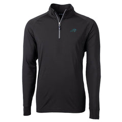 Carolina Panthers Cutter & Buck Big & Tall Adapt Eco Knit Quarter-Zip Pullover Jacket - Black for sale