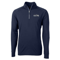 Seattle Seahawks Cutter & Buck Big & Tall Adapt Eco Knit Quarter-Zip Pullover Jacket - College Navy online